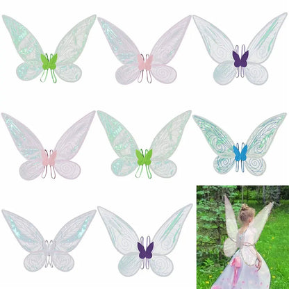 Butterfly Costume Wings with Shimmering Finish and Elastic Shoulder Straps, 60 x 48cm Fairy Dress-Up Accessory for Halloween and Theme Parties