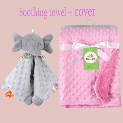 Embroidered Name Baby Blanket and Animal Comforter Options, Personalized Minky Bubble-Texture Keepsake with Single-Item and Two-Piece Gift Choices