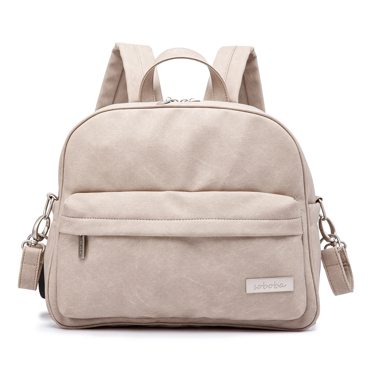 Diaper Backpack for Quick Outings, Lightweight Baby Changing Bag with Front Zip Pocket and Top Handle for Newborn Essentials