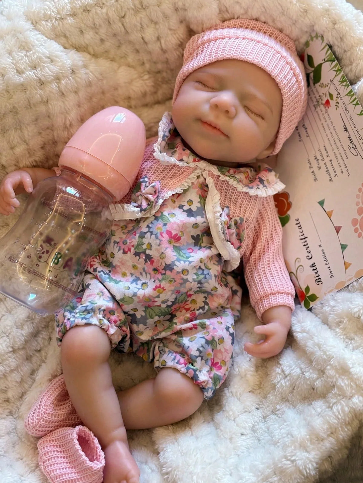 Handmade Reborn Baby Doll, 13-Inch Pascale Full Body Soft Silicone Girl with Hand-Painted Details and Open-Mouth Design for Gentle Collecting