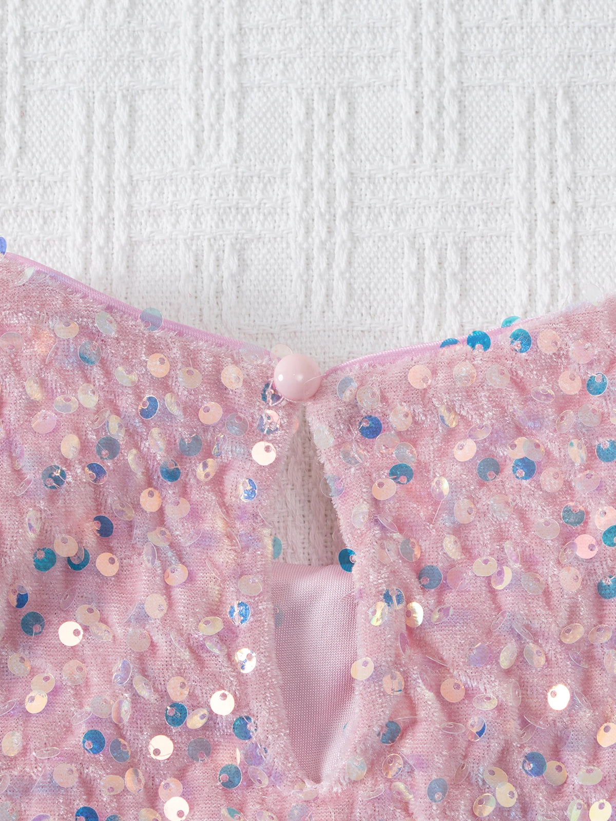 Girls Sequin Party Dress, Short Sleeve Sparkle Dress with Fluffy Mesh Ruffle Hem and Cotton Blend Lining for Birthdays and Holiday Photos, 2T-6T
