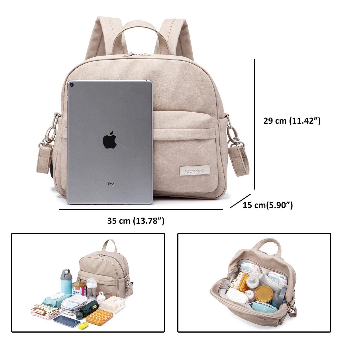 Diaper Backpack for Quick Outings, Lightweight Baby Changing Bag with Front Zip Pocket and Top Handle for Newborn Essentials