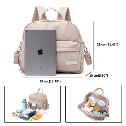 Diaper Backpack for Quick Outings, Lightweight Baby Changing Bag with Front Zip Pocket and Top Handle for Newborn Essentials
