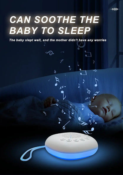 White Noise Machine with Adjustable Night Light, 20 Sounds and 22 Volume Levels, USB-C Rechargeable Timer Sound Device for Nursery and Travel