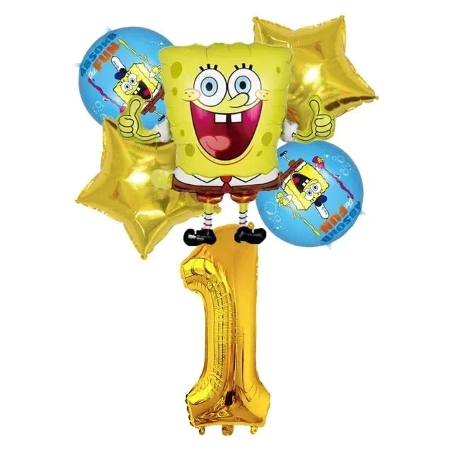 SpongeBob Birthday Party Supplies with Patrick Star, Disposable Plates, Cups, Balloons and Decoration Options for Kids Celebrations