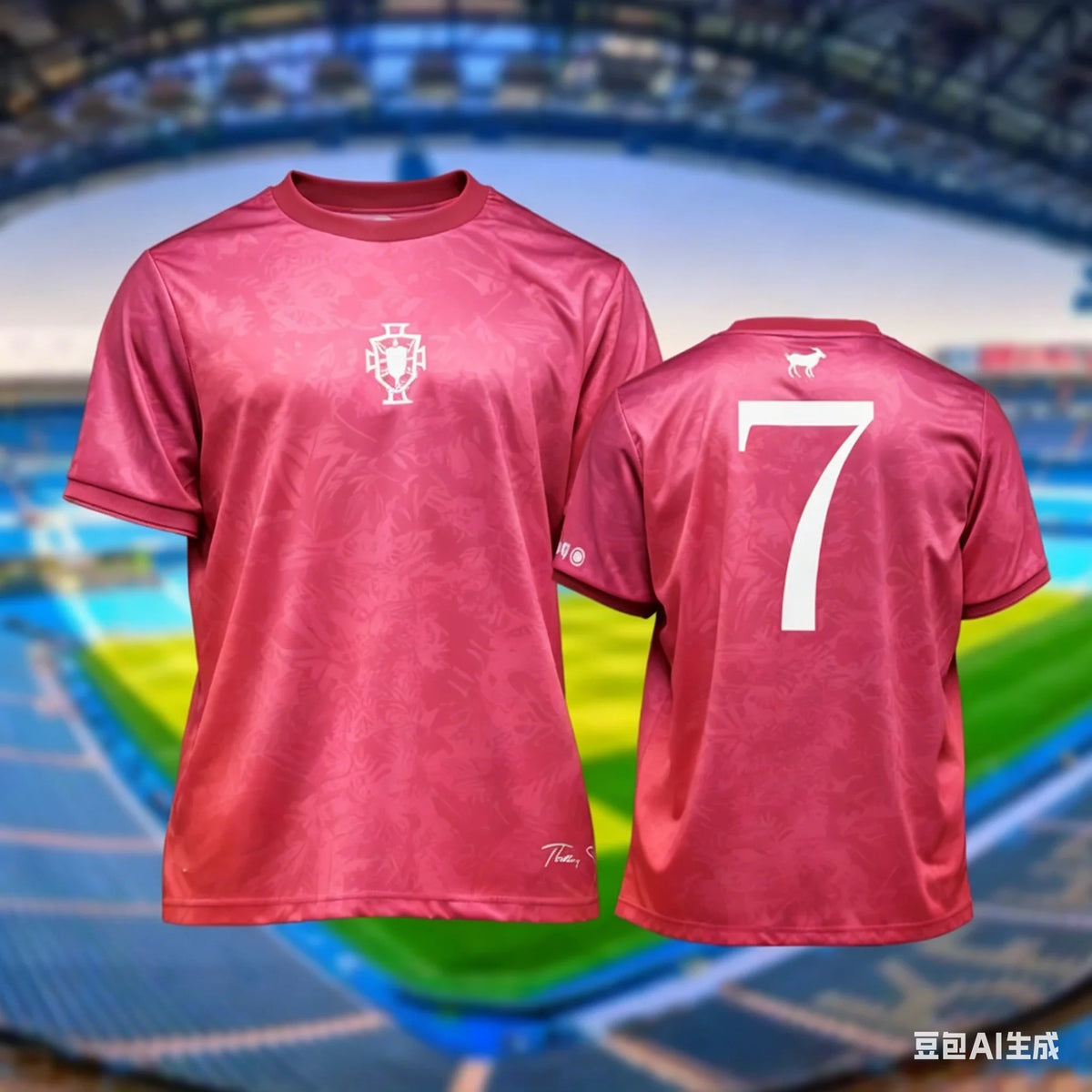 Number 7 Soccer Fan Shirt for Kids and Adults, Short Sleeve Football Jersey Style Top with Black Graphic and White Gold Designs for Family Matching