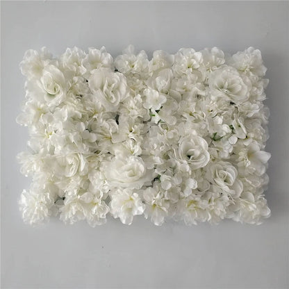 Artificial Flower Wall Panels with Fabric Roses, 40 x 60 cm Reusable Floral Backdrop for Baby Showers, Weddings, Birthdays & Home Decor