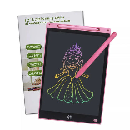 12-Inch LCD Handwriting Pad for Kids, Color Drawing Tablet and Portable Writing Board for Creative Doodles, Letter Practice and Learning Activities