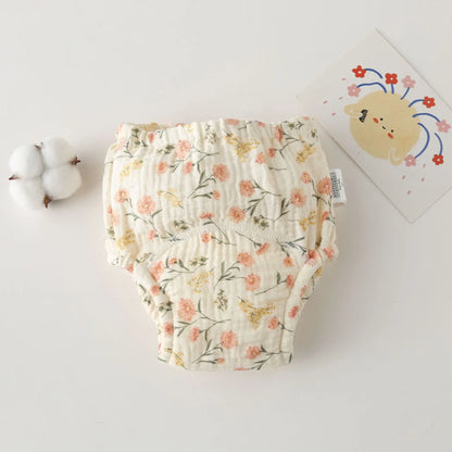 Printed Cotton Potty Training Pants, Single Reusable Learning Underwear with Pull-On Waist for Babies and Toddlers in Sizes 80–110