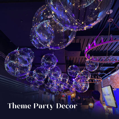 LED Light Up Balloons with Batteries and Clear Bobo Balloon Design, 10-100 Set Options for Wedding Receptions, Proposals and Birthday Party Decor