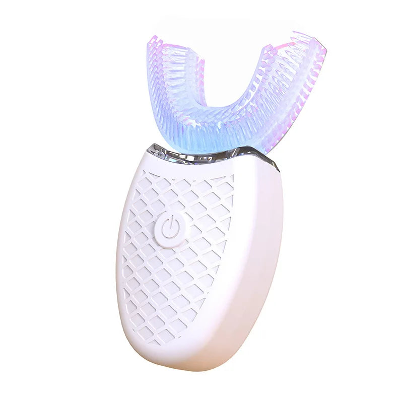 Adult U-Shaped Electric Toothbrush with Four Brushing Modes, Blue-Light Feature and Wireless Charging Design for Daily Oral Care