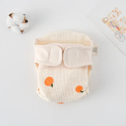Baby Wrap Cloth Diaper with Adjustable Waist Tabs, Reusable Cotton Nappy in Animal and Rainbow Prints, Single-Piece Infant Changing Essential