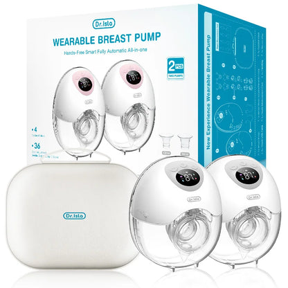 Double Wearable Breast Pump Set EB50 with 4 Modes and 36 Levels, Rechargeable Hands-Free Electric Pumps, Storage Case and 19mm/24mm Fit Accessories