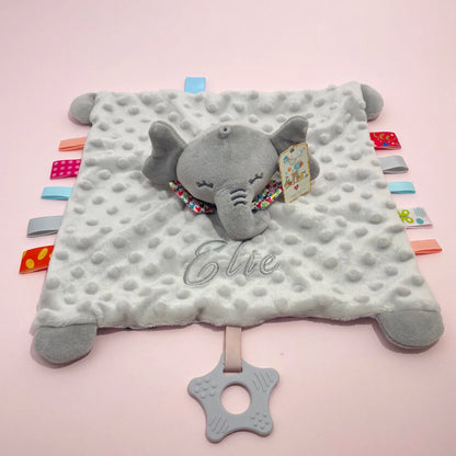 Embroidered Name Baby Blanket and Animal Comforter Options, Personalized Minky Bubble-Texture Keepsake with Single-Item and Two-Piece Gift Choices