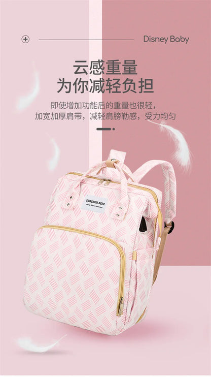 Convertible Diaper Bag Backpack with Fold-Out Changing Area and Stroller Hooks, 30 x 20 x 40 cm Baby Essentials Organizer for Parents