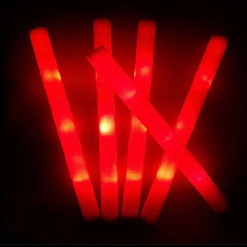LED Foam Glow Sticks Bulk Party Favors with RGB, Single-Color and Personalized Options for Weddings, Birthdays, Concerts and Christmas