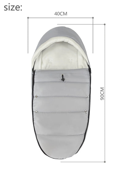 Convertible Stroller Footmuff 87 x 40 cm with Fleece Lining and Detachable Front Cover, Two-Way Zipper Pram Seat Liner in Seven Colors