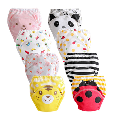 Washable Potty Training Pants Multipack, 4 or 8 Reusable Toddler Underwear Briefs with Printed Designs for Daytime Toilet Learning, Sizes S-XL