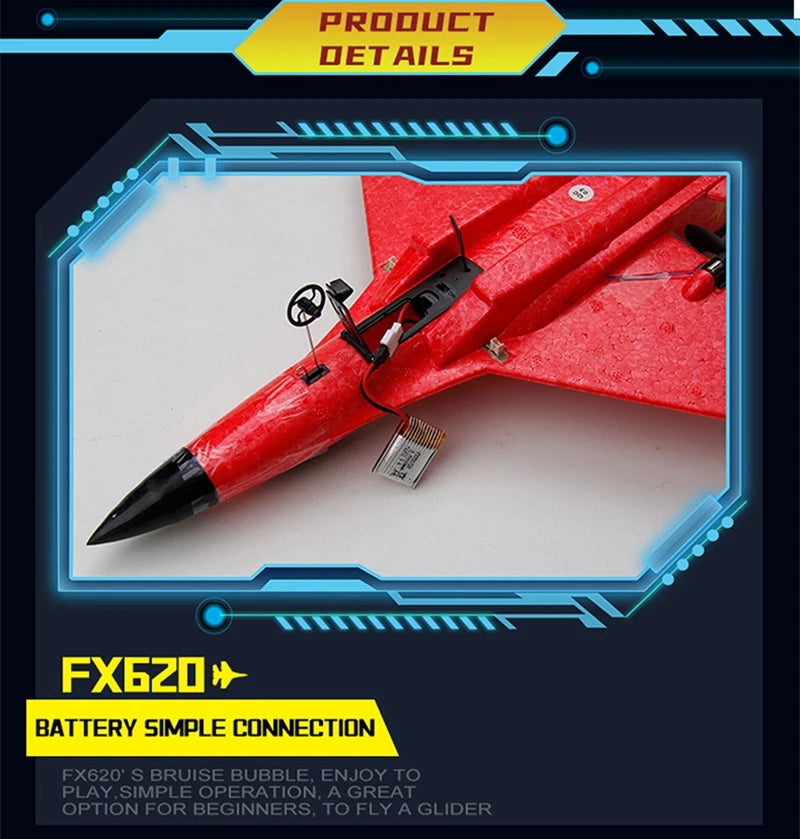 RC Airplane SU35 Fighter, Oike EPP Foam Plane with 2.4 GHz Control, Gyroscope and LED Lights for Outdoor Flying, One or Two Battery Options