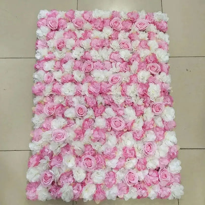 Artificial Flower Wall Panels with Fabric Roses, 40 x 60 cm Reusable Floral Backdrop for Baby Showers, Weddings, Birthdays & Home Decor