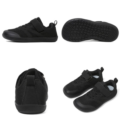 Children’s Minimalist Barefoot Sneakers with Wide Fit, Zero-Drop Design, Mesh Panels and Adjustable Strap for Boys and Girls Everyday Wear