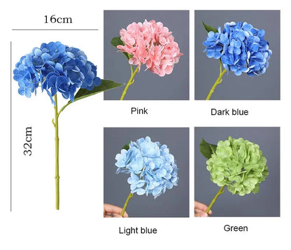 Real Touch Artificial Hydrangea Flowers, 10-Piece Latex Film Floral Set for Bridal Bouquets, Wedding Centerpieces and Home Decor