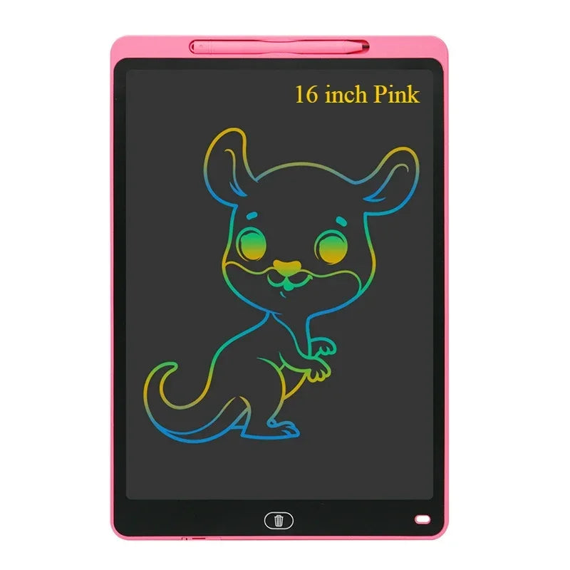 Large-Screen LCD Drawing Tablet for Kids, 16 or 20 Inch Reusable Color Writing Board with Stylus for Doodles, Letters and Math Practice