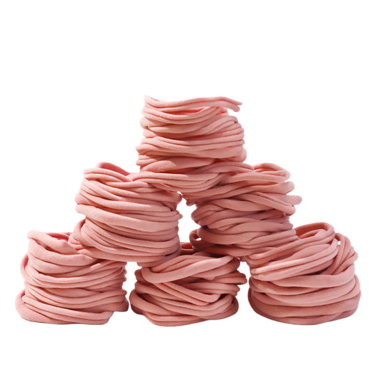 Skinny Nylon Baby Headbands, 100-Piece Solid-Color Elastic Hairband Lot for DIY Hair Bow Making, Outfit Styling and Supervised Photo Sessions