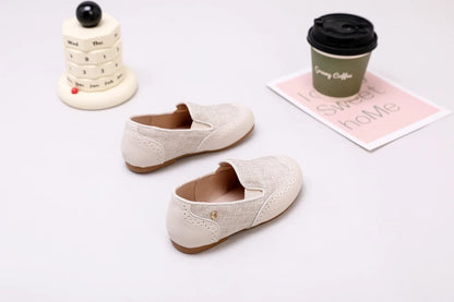 Children Dress Flats in Classic Loafer and T-Strap Styles, Beige Occasion Shoes for Boys and Girls, Weddings, Parties and Family Photos