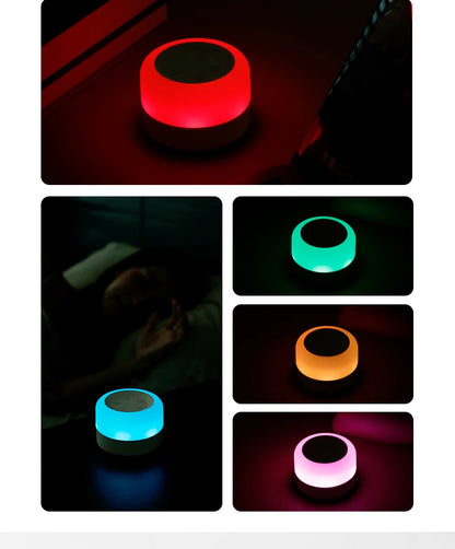 Color Light White Noise Machine with 7 Light Effects and 12 Sounds, 2000mAh Rechargeable Battery, Compact Sound Device for Nursery and Travel
