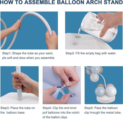 Flexible Balloon Column Stand with Base, Shapeable Balloon Display Support for Baby Showers, Birthday Parties, Weddings and Celebration Backdrops