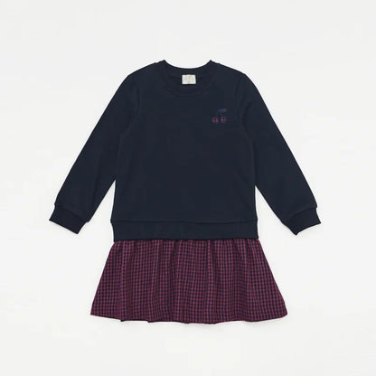 Maroon Gingham Sibling Matching Outfits, Cotton Navy and Burgundy Sweatshirt Dresses, Tops, Jumpers and Baby Rompers for Boys and Girls