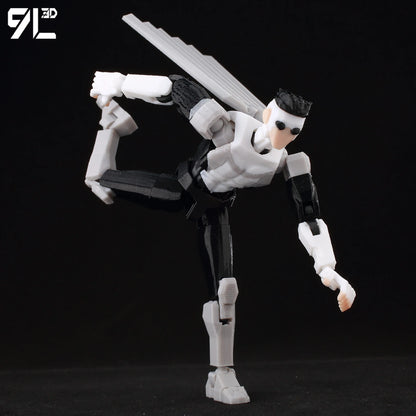 Articulated Superhero Action Figure, 3D Printed PETG Collectible with 30+ Poseable Joints, Interchangeable Parts and Accessories for Display