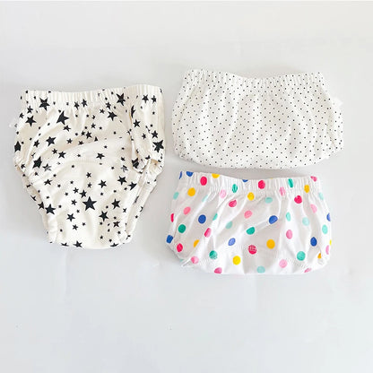 Toddler Potty Training Pants 3-Pack, 6-Layer Washable Cotton Learning Underwear with Elastic Waist and TPU Layer in 8–18 kg Size Options
