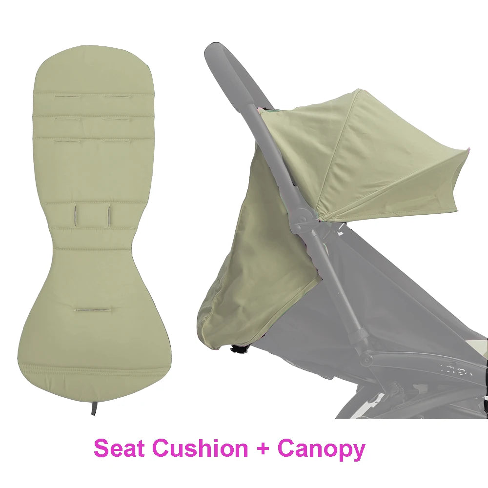 Stroller Canopy Fabric and Seat Cushion Set by COLU KID for Babyzen YOYO and YOYO2, Removable Washable Peach Skin Cloth in Five Color Options