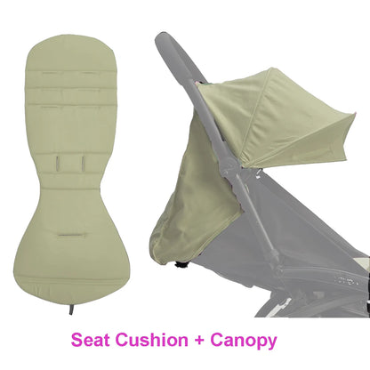 Stroller Canopy Fabric and Seat Cushion Set by COLU KID for Babyzen YOYO and YOYO2, Removable Washable Peach Skin Cloth in Five Color Options