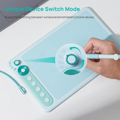 Digital Drawing Tablet Parblo Intangbo X7, 7.2 x 4.5 Inch Pen Tablet with Battery-Free S01 Stylus and 8192 Pressure Levels for Android
