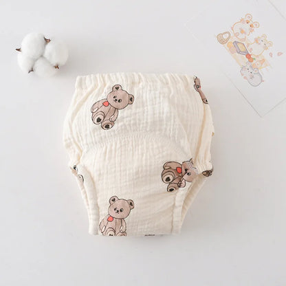 Printed Cotton Potty Training Pants, Single Reusable Learning Underwear with Pull-On Waist for Babies and Toddlers in Sizes 80–110