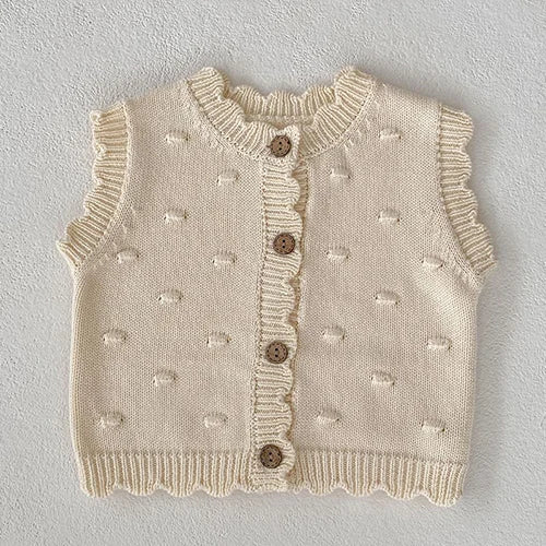 Baby Girl Knit Cardigan Sweaters with Long Sleeves, Korean-Style Infant and Toddler Layering Coats in Multiple Designs, Sizes 3M to 3T