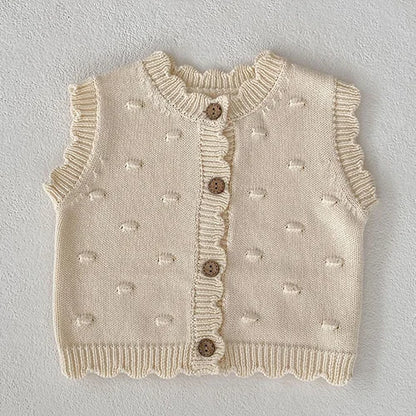 Baby Girl Knit Cardigan Sweaters with Long Sleeves, Korean-Style Infant and Toddler Layering Coats in Multiple Designs, Sizes 3M to 3T