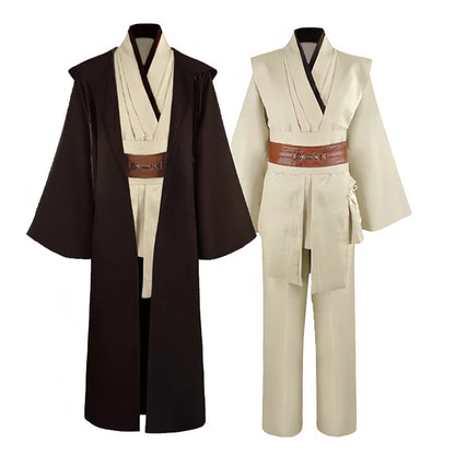 Jedi Knight Costume for Men with Layered Tunic Styling, Hooded Cloak Only or Costume Set Options for Halloween, Carnival and Adult Cosplay