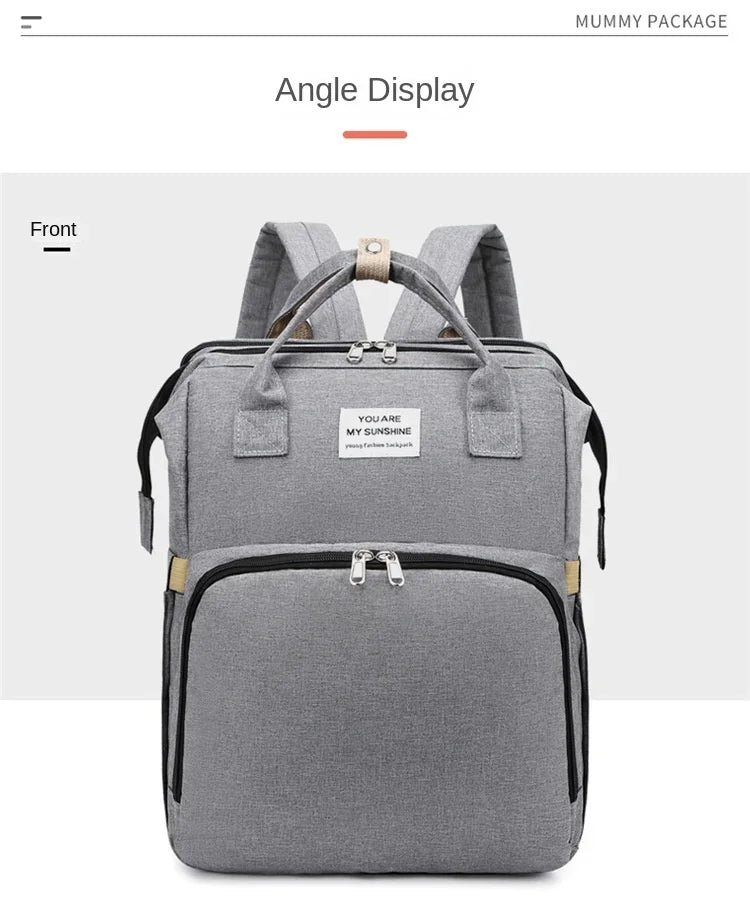 Diaper Bag Backpack with Fold-Out Changing Station, Large Capacity Baby Essentials Organizer with Bottle Pockets and Changing Mat for Parents