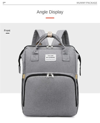 Diaper Bag Backpack with Fold-Out Changing Station, Large Capacity Baby Essentials Organizer with Bottle Pockets and Changing Mat for Parents