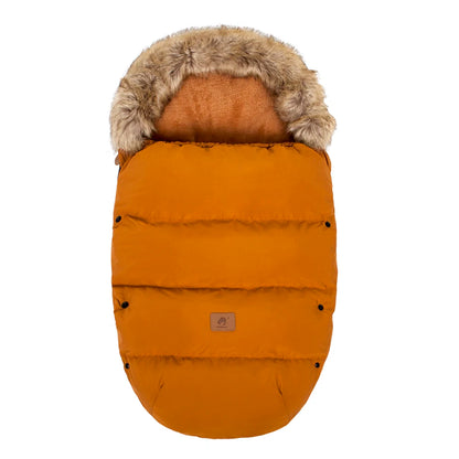 Winter Pram Footmuff with Two-Way Zipper and Removable Fur-Style Collar, Baby Stroller Sack for Cold-Weather Walks in Solid and Printed Styles
