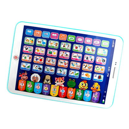 Bilingual Learning Tablet Toy with French and Arabic Voice Activities, Alphabet and Number Buttons for Preschool Kids Ages 3–6, Random Color