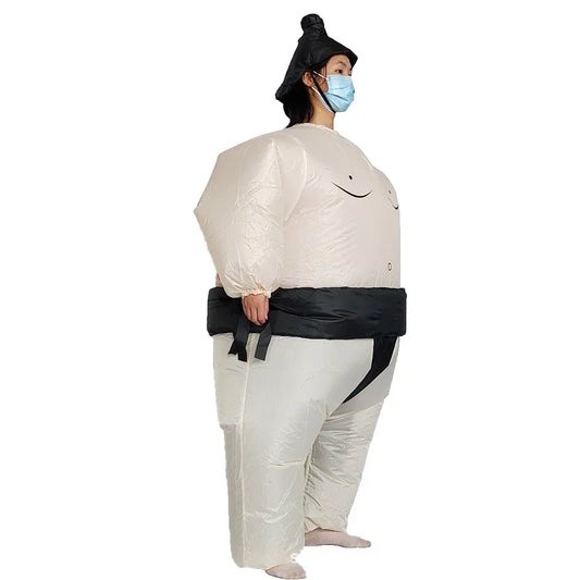 Blow-Up Sumo Wrestler Costume for Kids and Adults, Inflatable Party Suit with Colorful Belt-Style Design for Halloween and Costume Events