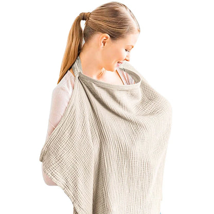 Cotton Muslin Breastfeeding Cover for Moms | Nursing Privacy Apron in Multiple Colors for Feeding Baby During Outings and Everyday Routines