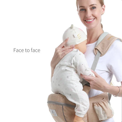 Baby Hip Seat Sling with Padded Shoulder Strap, Contrast Trim and Zipper Storage Pockets, Waist Seat Carrying Accessory in Multiple Colors