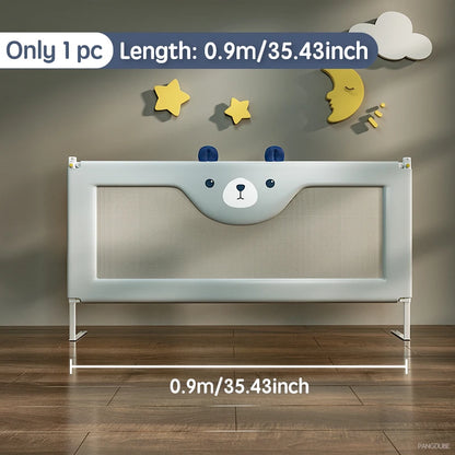 Height Adjustable Bed Rail by PANGDUBE, Single Mesh Guard Panel with Lift Mechanism, Removable Washable Fabric and Eight Length Options