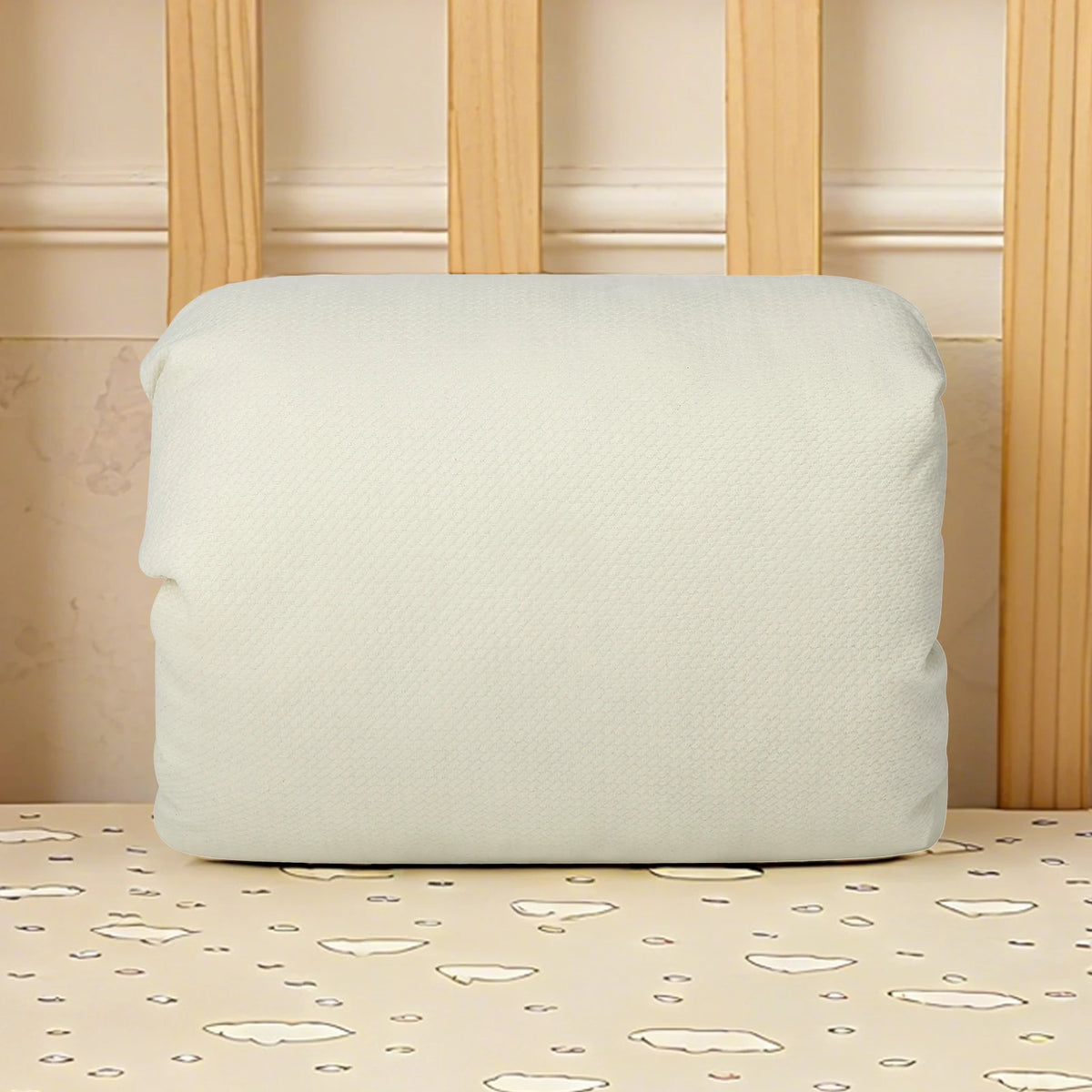Nursing Arm Pillow for Breastfeeding, Plush Slip-On Feeding Cushion with Pink and Textured White Surfaces for Supervised Baby Feeding